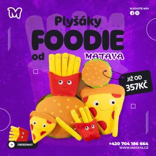 🍔🍕 Zábava a pohodlí v jednom! 🧸 Mataya přináší plyšáky vtipných jídel, které rozveselí každý pokoj a přinesou dokonalé...